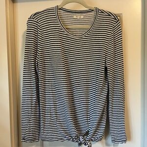 Madewell Navy and White Striped Tee